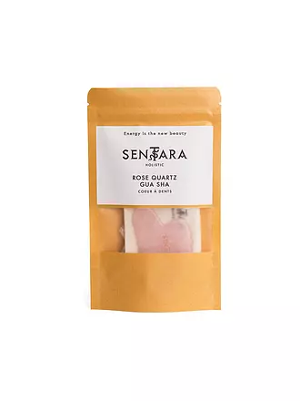 SENTARA | Massagestein - Gua Sha Herz mit Zähnen Rose Quartz | 